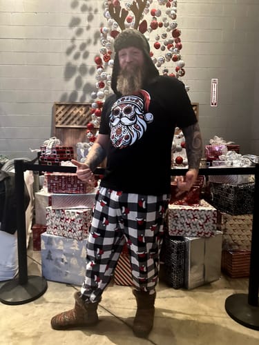 Customer photo review of Santa Mexico Calavera Christmas Unisex T-Shirt