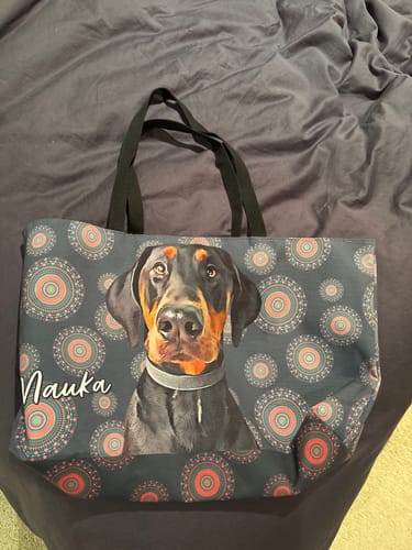 Customer photo review of Personalized Pet Face Pajama Pants - Diamond Pattern