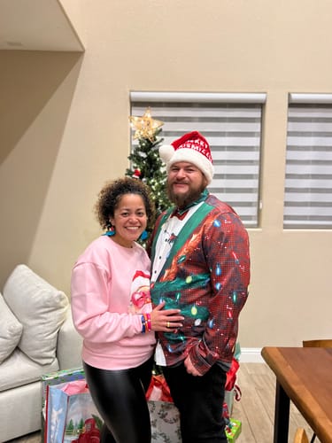 Customer photo review of Men's Christmas Funny Outfit Vacation Long Sleeve Shirt