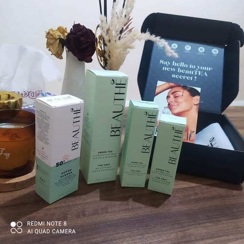 Customer photo review of Gamme Complète : SPF + Crème + Gel + Sérum