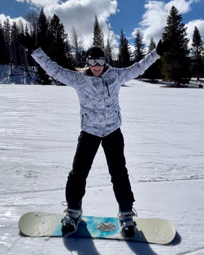 Customer photo review of Women Snowboard Ski Jacket and Pants Set Marble Pattern
