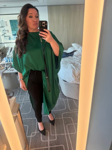 Customer photo review of Off-The-Shoulder Maxi Tunic in Green