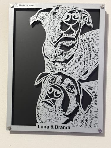 Customer photo review of Custom Pet Metal Portrait