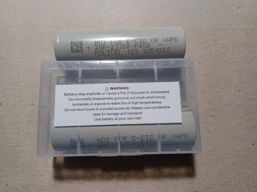 Customer photo review of Molicel P45B 21700 4500mAh 45A Battery