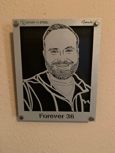 Customer photo review of Memorial Metal Portrait