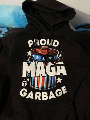 Customer photo review of Proud MAGA Garbage Hoodie
