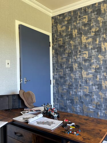 Customer photo review of Eleanora Geo Wallpaper - Navy