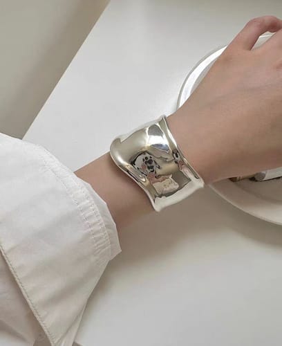 Customer photo review of TinyPresent Small Bone Cuff in 18k Gold