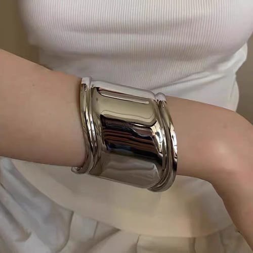 Customer photo review of TinyPresent Medium Bone Cuff Gold & Silver Bangle
