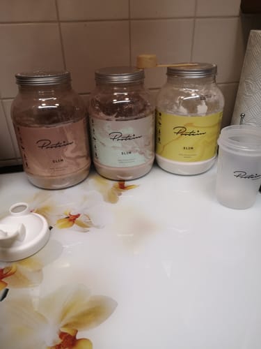 Customer photo review of Slim Meal Replacement | 34 Meals + Free Pink Shaker