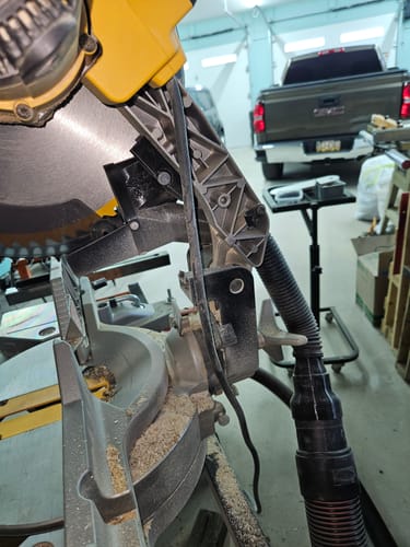 Customer photo review of Dewalt DW715/716 12" Non-Sliding Miter Saw Dust Collection