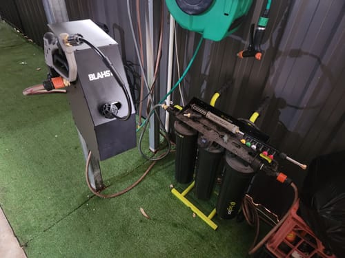 Customer photo review of R18 Wall-Mounted Pressure Washer