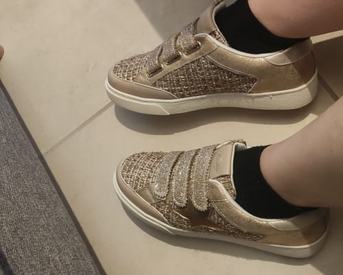 Customer photo review of Basket femme étoile dorée à scratch et paillettes - Lucy