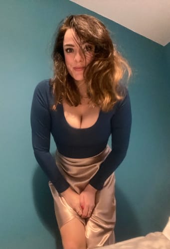 Customer photo review of Long Sleeve Scoop Neck 'Charlotte' Bodysuit - Teal