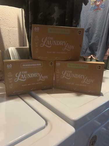 Customer photo review of Fragrance Free Laundry Sheets