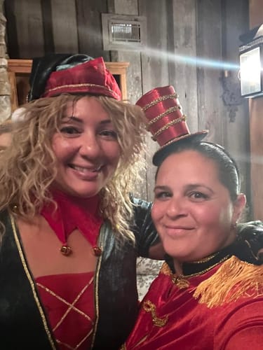 Customer photo review of Christmas Murder Mystery Host Your Own Dinner Party Game Kit