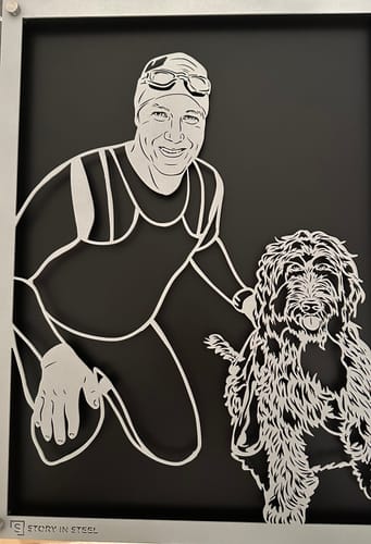 Customer photo review of Custom Pet Metal Portrait