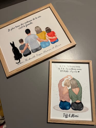 Customer photo review of Affiche Personnalisée - Famille Papa Maman Enfants & Animaux
