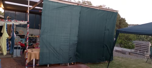 Customer photo review of Shade Cloth Roll, Forest Green, 60 Percent UV Block, 1.83X3m