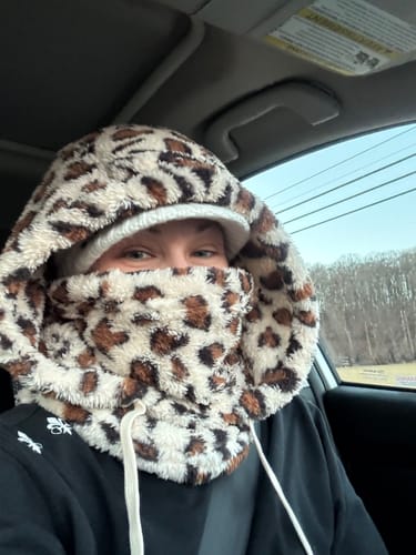 Customer photo review of Velvet Sherpa Hood