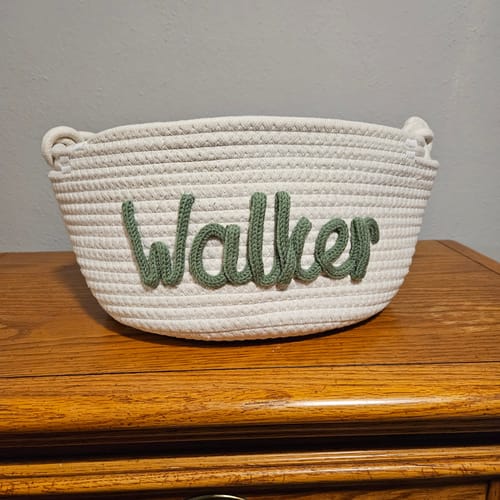 Customer photo review of Baby Knits™ Personalized Knitted Basket