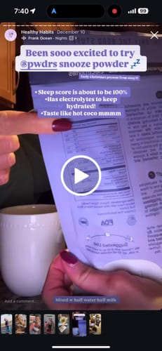 Customer video review of SNOOZE PWDR