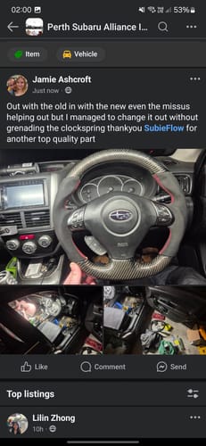 Customer photo review of 2008-14 WRX/STI Carbon Fiber D-Shape Steering Wheel