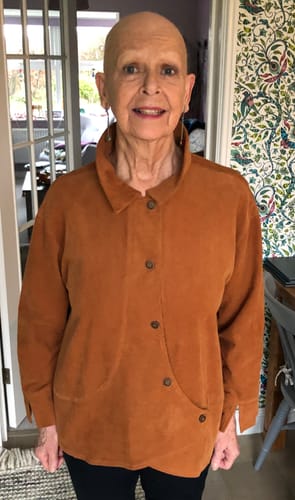 Penelope T. review of Plus Size Women Vintage Spring Slant-Closure Cotton Solid Shirt image 1 out of 1