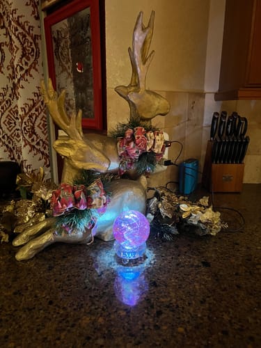 Customer photo review of Dichroic Explosion Orb with Cremation Ash