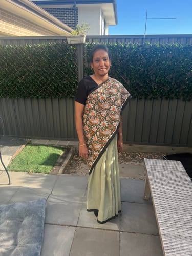 Customer photo review of Kalamkari Half Way Through (Pure Mul Cotton Saree)
