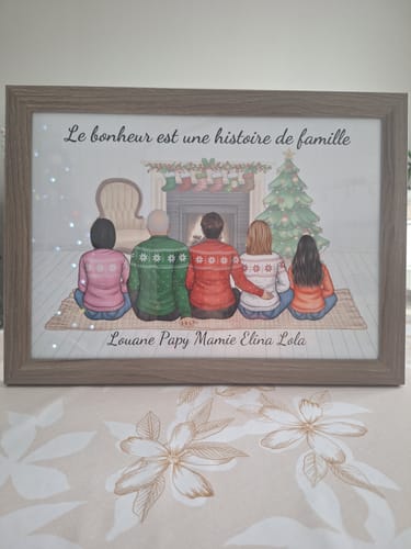Customer photo review of Affiche Personnalisée - Papy Mamie et petits-enfants Noël