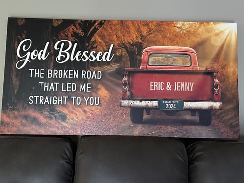 Customer photo review of Custom Vintage Truck Couple Sign II