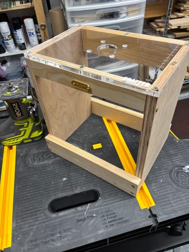 Customer photo review of Ryobi One+ (P601/PCL424B/PBLRR01) Palm/Trim Router Table Plate