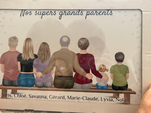 Customer photo review of Affiche Personnalisée - Papy Mamie et Petits-Enfants