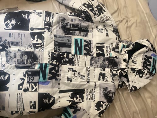Customer photo review of Mens Waterproof Printed Ski Suits 2 Pieces Snowsuits Set