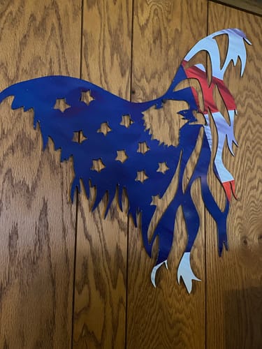 Customer photo review of Limited Edition American Flag Eagle - Metal Wall Art