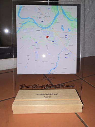 Kundenbewertung mit Foto zu "Unser Ereignis" - Personalisierte Acryltafel