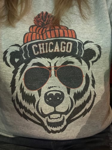 Customer photo review of Chicago Beanie Crewneck Sweatshirt