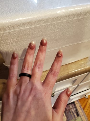 Customer photo review of Semicured UV gel nail sticker kit NJ075 Ice and Snow