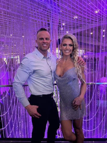 Customer photo review of Bright Blue Backless Chainmail Dress