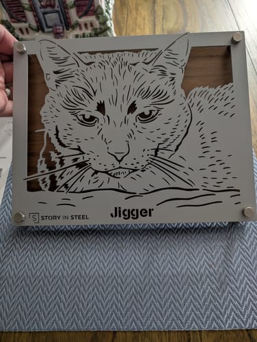 Customer photo review of Custom Pet Metal Portrait