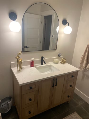 Customer photo review of Bridgeport 48" White Oak Bathroom Vanity