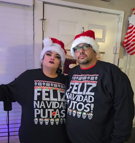 Customer photo review of Feliz Navidad Putos OG Navidad Sweatshirt