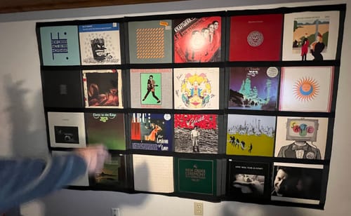 Customer photo review of 12" Vinyl Record Display Frame - LP Wall Storage