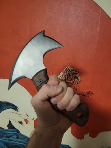 Customer photo review of Compact tomahawk "NIKIDO" with engraved handle