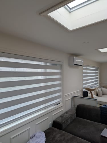 Customer photo review of SmartWings Motorized Zebra Shades 90% Blackout 95mm Astrid