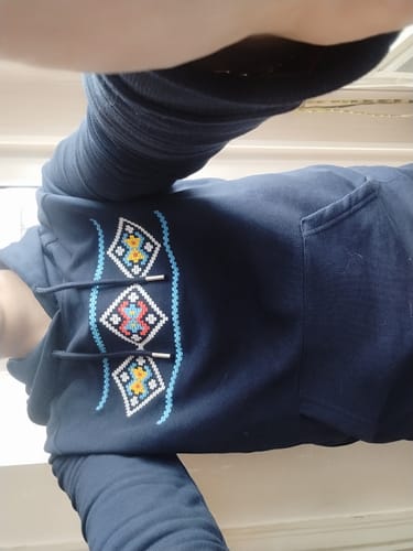 Customer photo review of Дамска блуза с качулка "Народ"