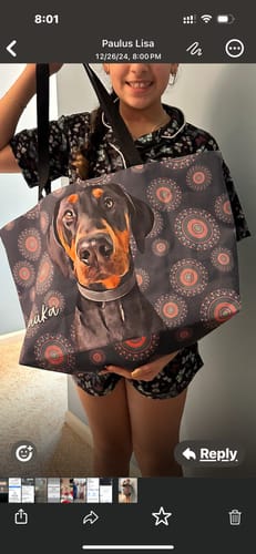 Customer photo review of Personalized Pet Weekender Tote Bag - Mandala