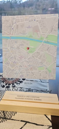 Kundenbewertung mit Foto zu "Unser Ereignis" - Personalisierte Acryltafel