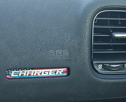 Customer photo review of "Charger Patriot Pack" Dash Badge